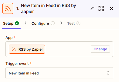 Buffer automation: new RSS feed item posts to social media