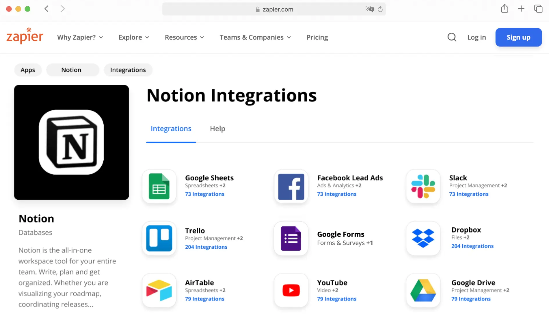 Zapier workflow connecting Notion to Google Calendar